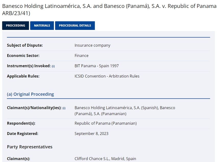 Grupo Banesco demandó a Panamá ante la CIADI