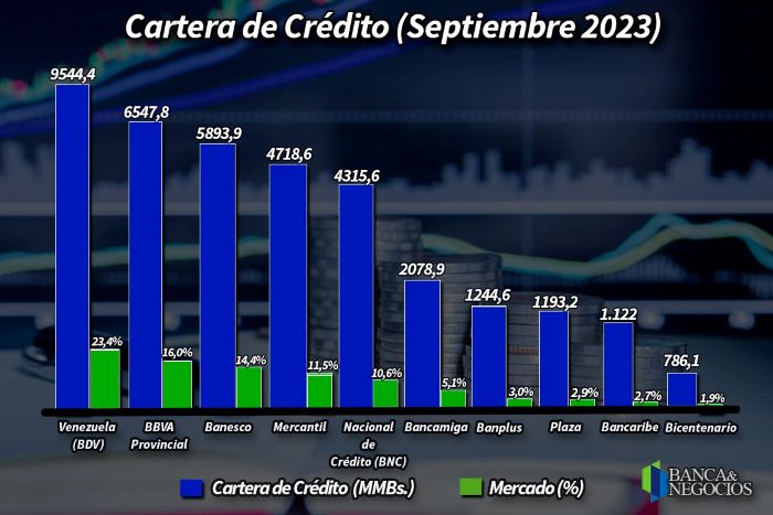 Los bancos líderes de cartera de créditos.