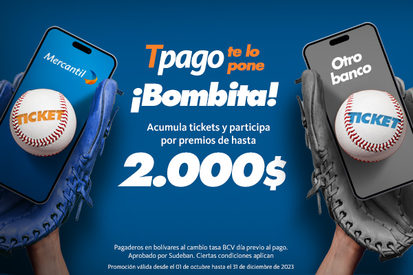 Con Tpago Tpremia de Mercantil clientes de cualquier banco pueden ganar hasta US$ 2.000