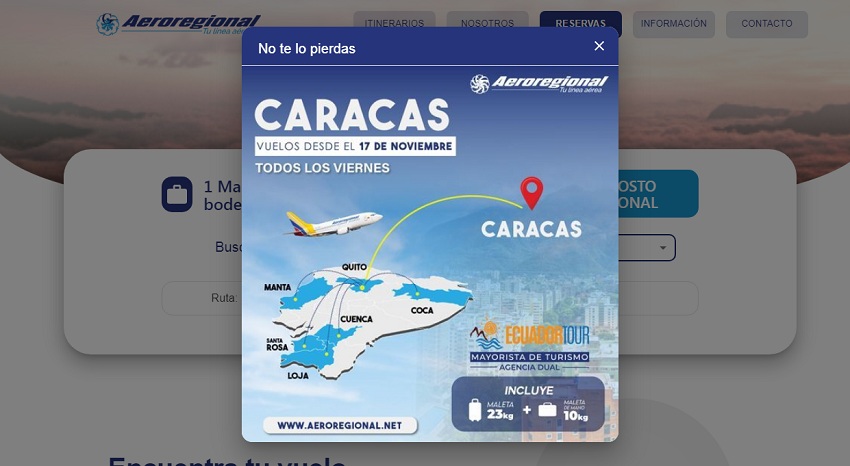 Aeroregional conectará a Ecuador y Venezuela desde el #17Nov