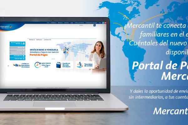 Mercantil habilita servicio de envío de divisas desde el exterior a través de su portal de pagos
