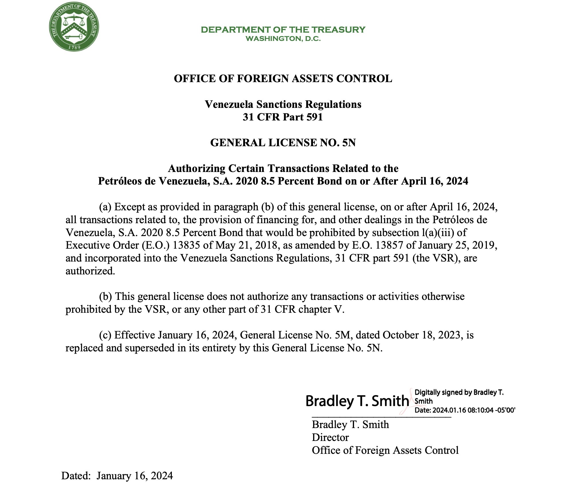 #Atentos: OFAC prorroga hasta abril la licencia que impide embargo de Citgo