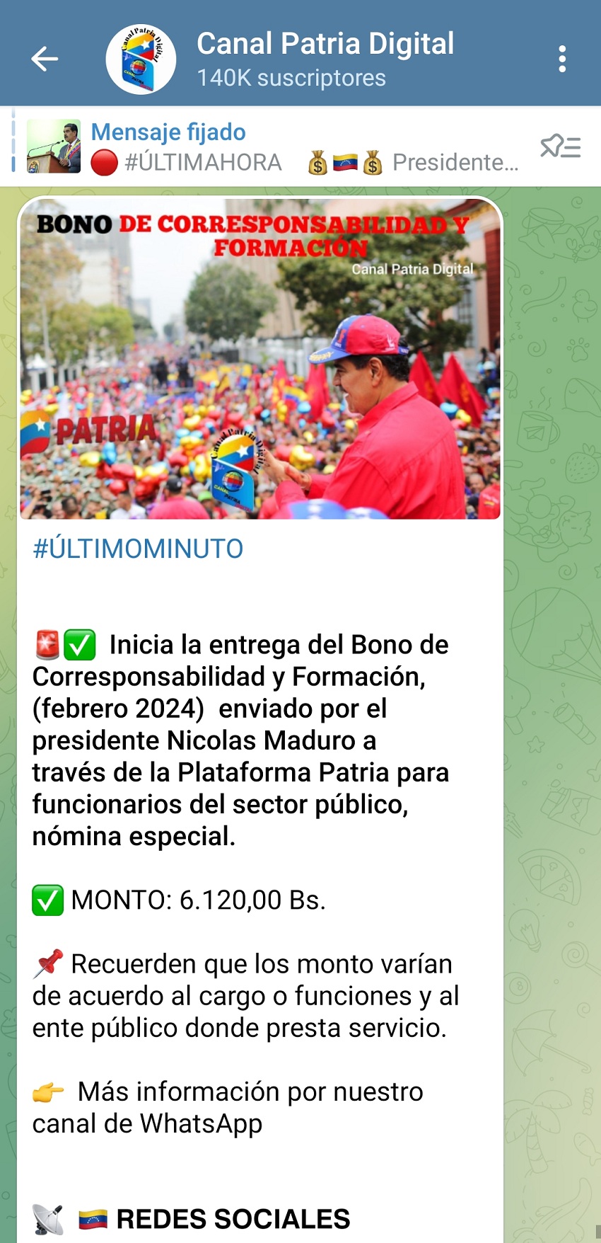 Pagan el bono de «Corresponsabilidad y Formación» por US$ 169 a funcionarios públicos de nómina especial