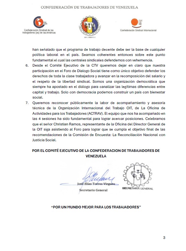 Foro tripartito acordó método para fijar salario mínimo y un cronograma de incremento