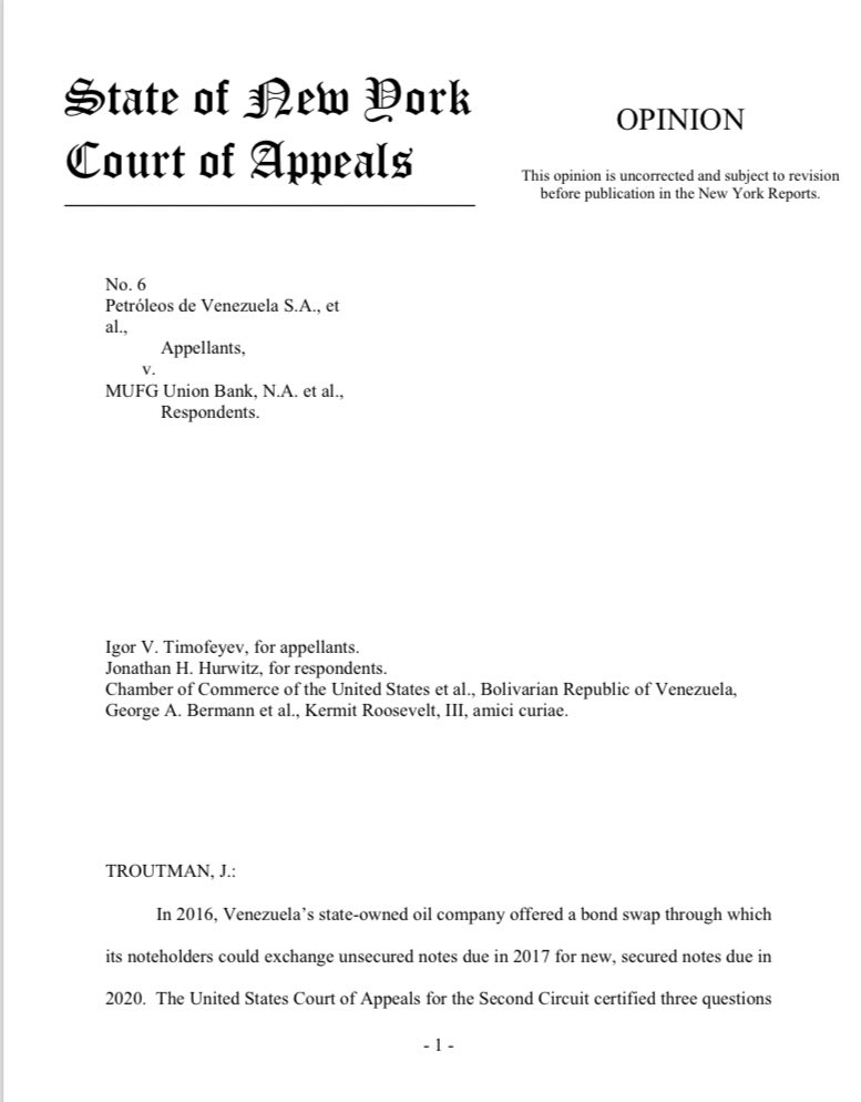 Corte de Nueva York acepta posible inconstitucionalidad de bonos de PDVSA pero no declara su nulidad