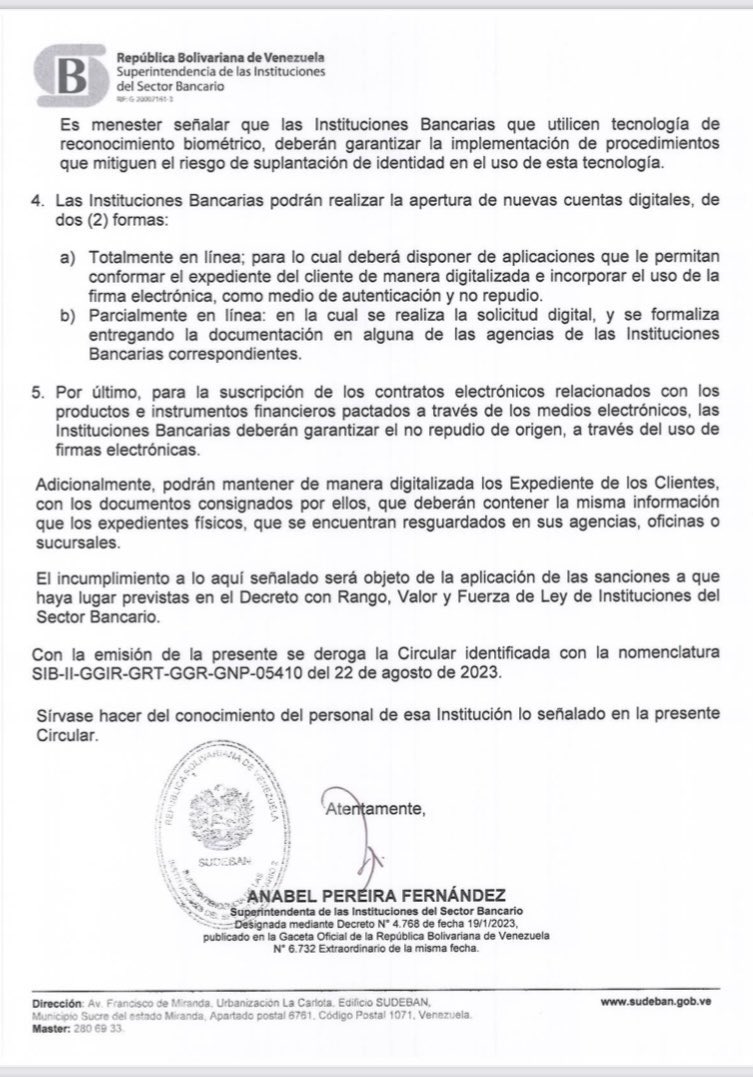 Sudeban establece lineamientos para abrir cuentas digitales (+circular)
