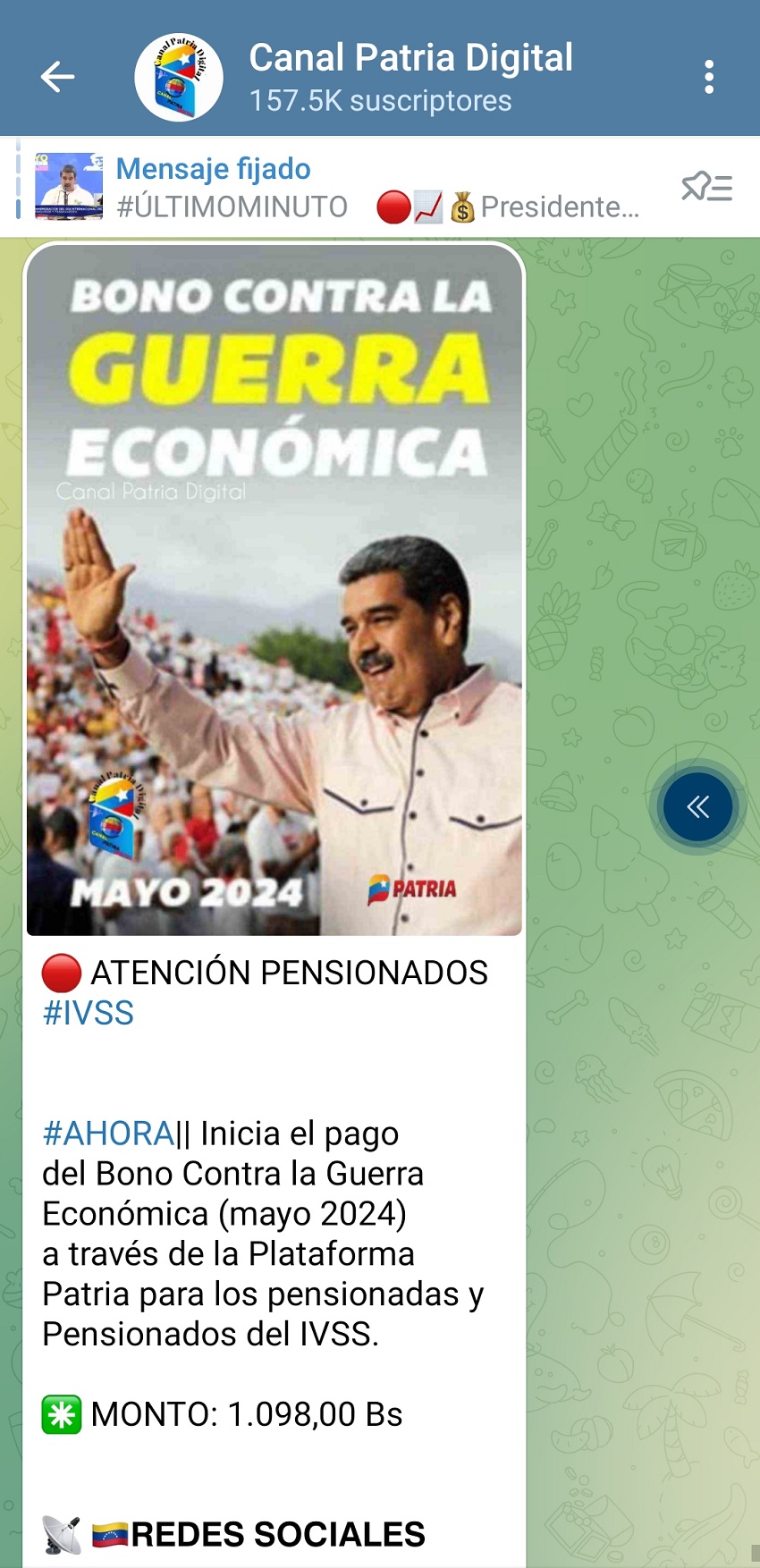 Incrementó 21,33%: Pagan bono «Contra la Guerra Económica» de mayo a pensionados por Bs. 1.098