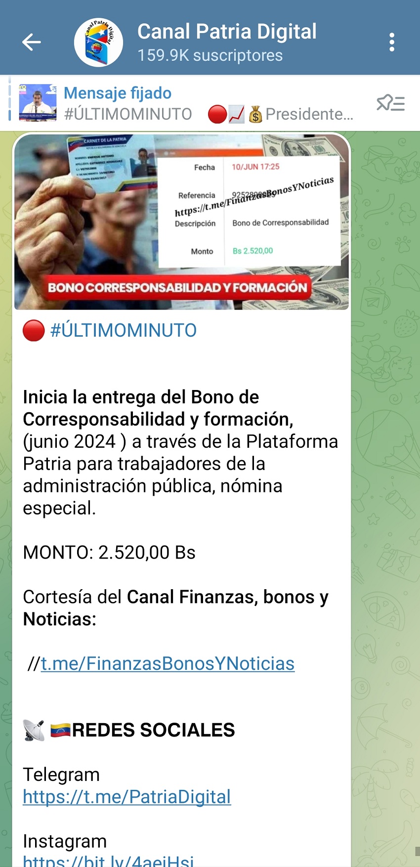#Dato: Pagan bono de «Corresponsabilidad y Formación» por US$ 69 a funcionarios públicos de nómina especial
