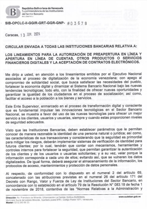 Sudeban emite regulación para abrir cuentas digitales y uso de firma electrónica en la banca