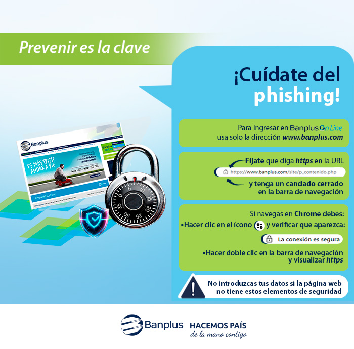 ¡Protégete del phishing! Para Banplus la prevención es clave