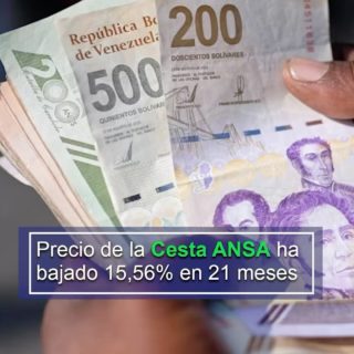 Precio de la Cesta ANSA ha bajado 15,56% en 21 meses