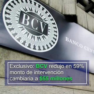 BCV redujo en 59% monto de intervención cambiaria semanal a US$55 millones este #28Oct
