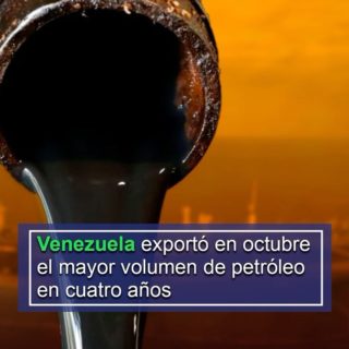 Venezuela exportó 950.000 barriles diarios de petróleo en octubre, el mayor volumen en cuatro años