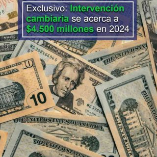 US$90 millones este #5Nov: intervención cambiaria se acerca a US$4.500 millones en 2024