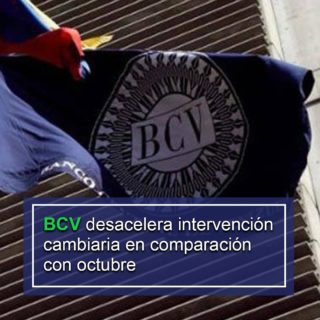 US$98 millones este #11Nov: BCV desacelera intervención cambiaria en comparación con octubre