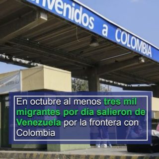 En octubre al menos tres mil migrantes por día salieron de Venezuela por la frontera con Colombia