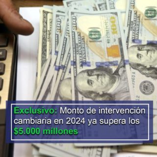 US$225 millones este #25Nov: monto de intervención cambiaria ya supera los US$5.000 millones en 2024