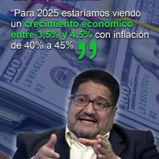 Econ. Luis Crespo estima inflación de 45% y crecimiento económico menor a 5% para 2025
