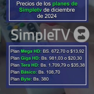 #Dato: Estos son los precios de los planes de Simpletv de diciembre de 2024