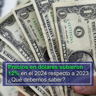 Precios en dólares subieron un 12% en el 2024 respecto al año 2023, según economista