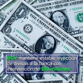 BCV mantiene estable inyección de divisas a la banca con intervención de US$50 millones este #14Ene
