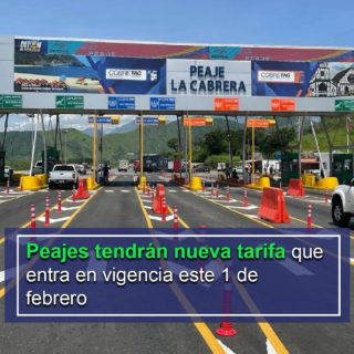 Peajes del país tendrán nuevas tarifas a partir de este #15Ago