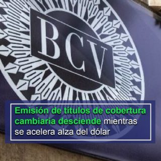 Emisión de títulos de cobertura cambiaria desciende mientras se acelera alza del dólar