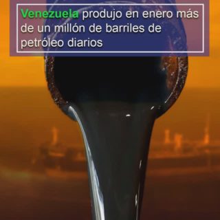 Venezuela produjo en enero más de un millón de barriles de petróleo diarios, según data oficial