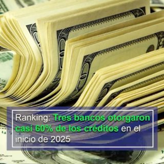 #Ranking: Tres bancos otorgaron casi 60% de los créditos en el inicio de 2025