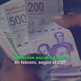 OVF: inflación escaló en febrero 12,8% y acumula un incremento de 20,3% en 2025