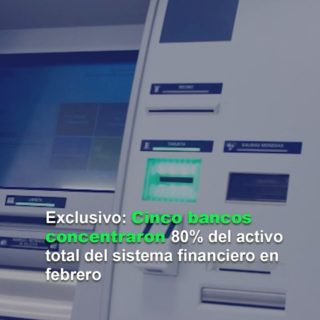#Ranking: Cinco bancos concentraron 80% del activo total del sistema financiero en febrero