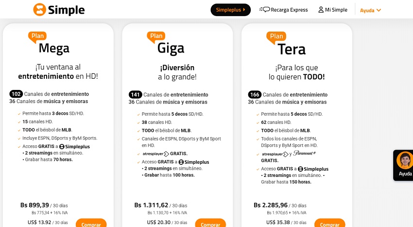 #Dato: Conozca las tarifas de marzo de los planes de Simpletv (+detalles)