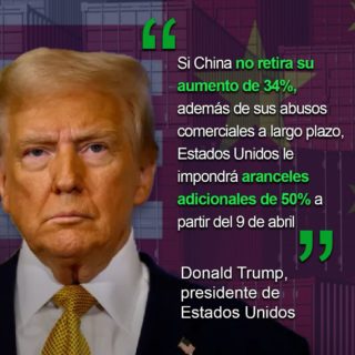 Trump amenaza a China con un arancel adicional del 50% por las represalias de Pekín
