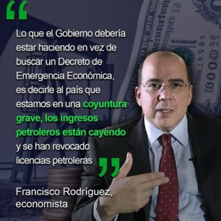 Francisco Rodríguez dice que «Venezuela no necesita otro Decreto de Emergencia Económica» y espera que no haya control de precios