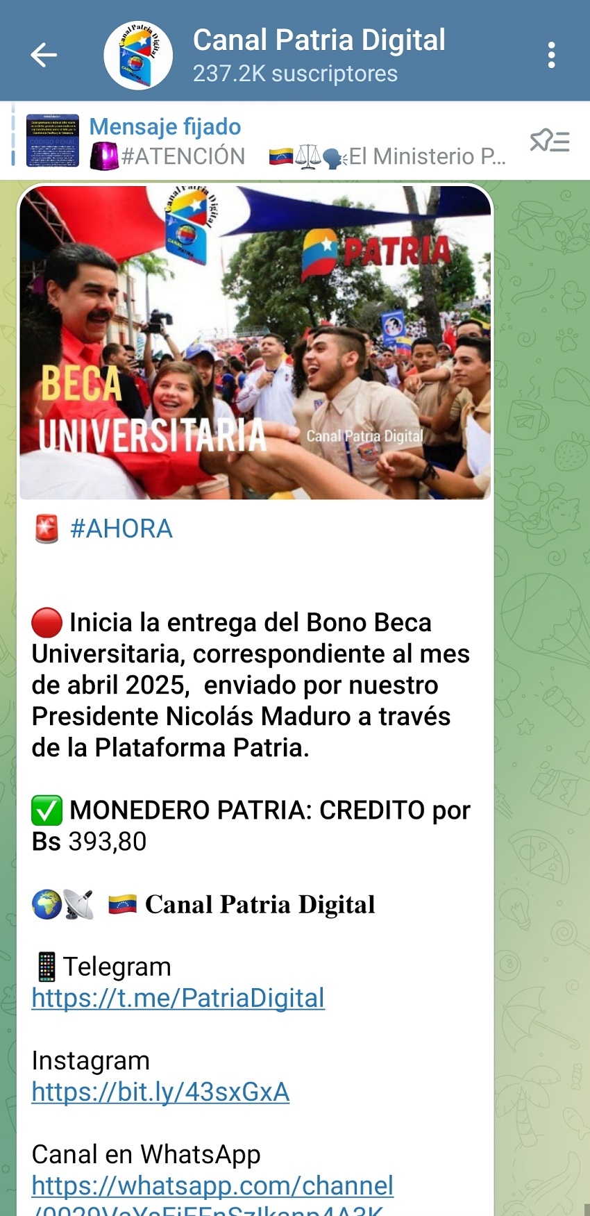 Pagan bonos «Beca Universitaria» y «Beca Enseñanza Media» de abril: Aumentaron en bolívares (+detalles)