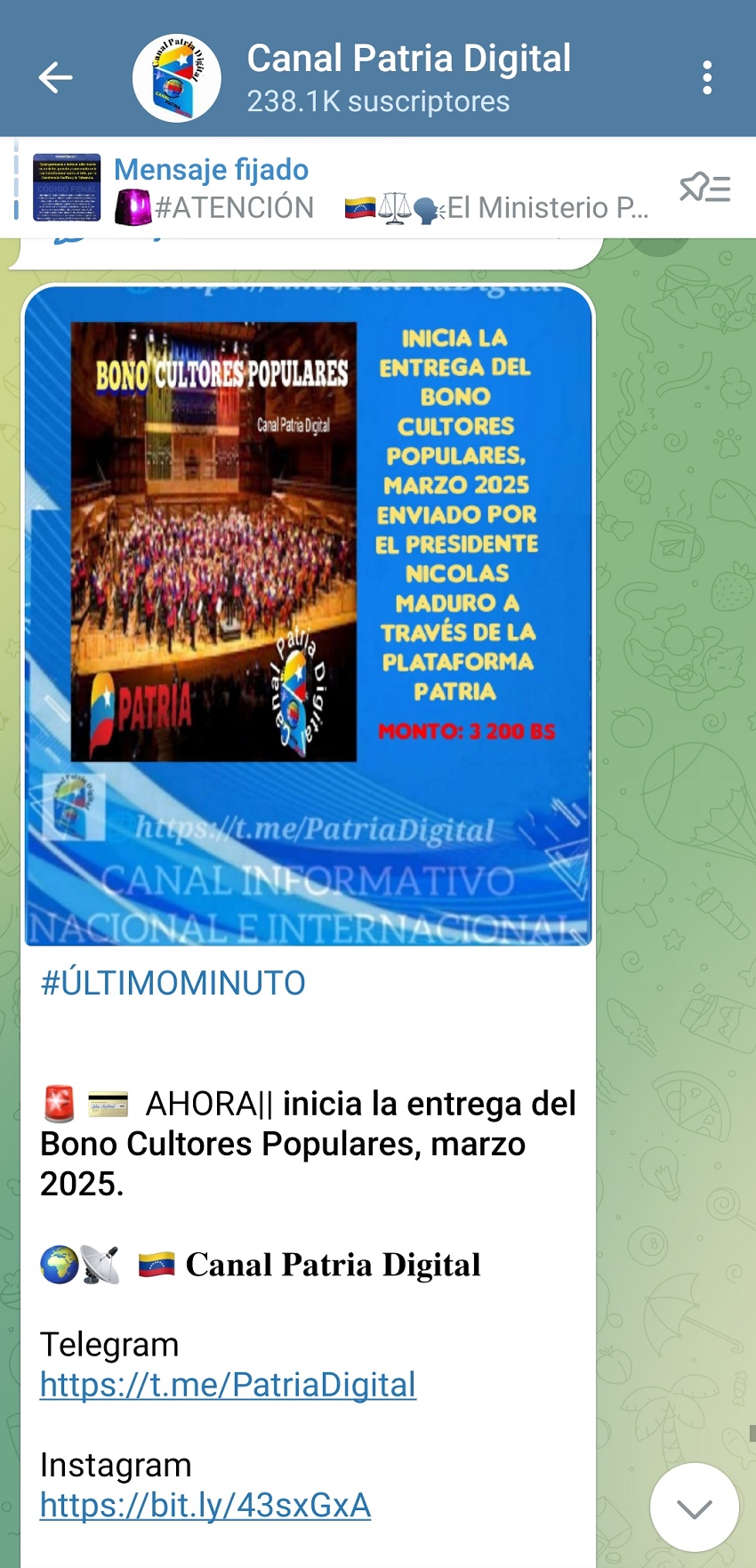 Pagan el bono «Cultores Populares» de marzo: Tuvo un leve incremento en divisas (+monto)