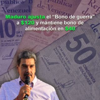 Maduro anuncia ingreso mínimo integral de US$160 dólares mensuales e incremento de pensiones