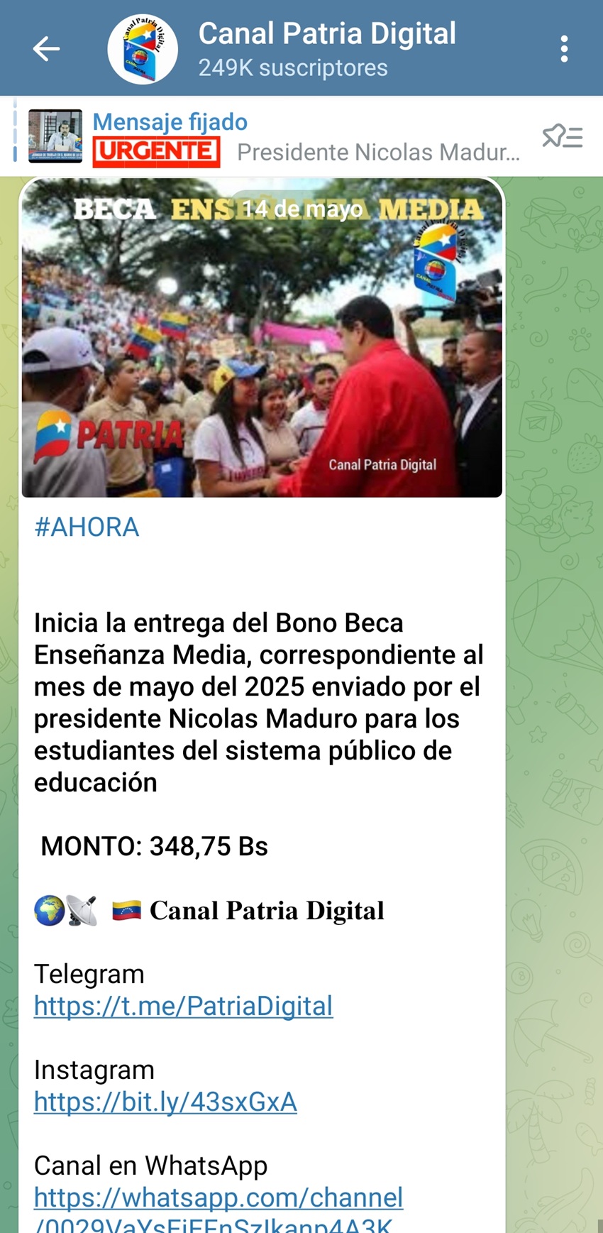 Pagan bono «Beca Enseñanza Media» de mayo: Aumentó en bolívares y en divisas (+monto)