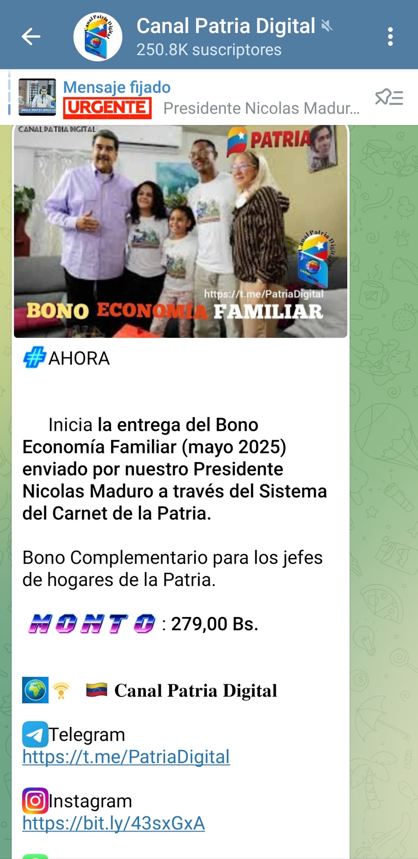Aumentó 32% en bolívares: Pagan bono «Economía Familiar» de mayo a jefes de hogares de la patria