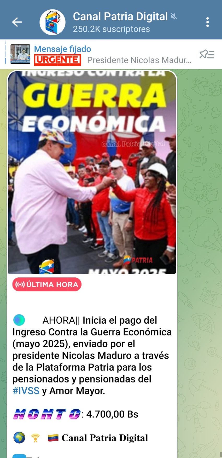 Incrementó más de 33% en bolívares: Pagan bono «Contra la Guerra Económica» de mayo a pensionados