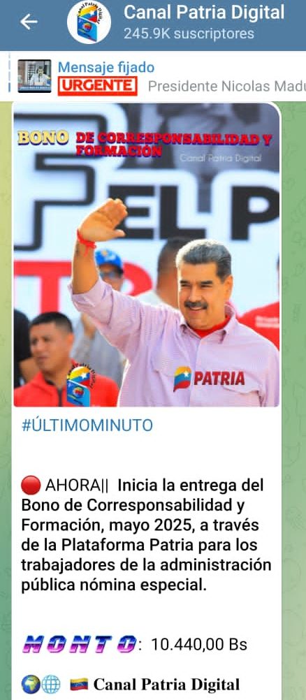 #Dato: Pagan bono Corresponsabilidad y Formación de mayo: incrementó en dólares y bolívares