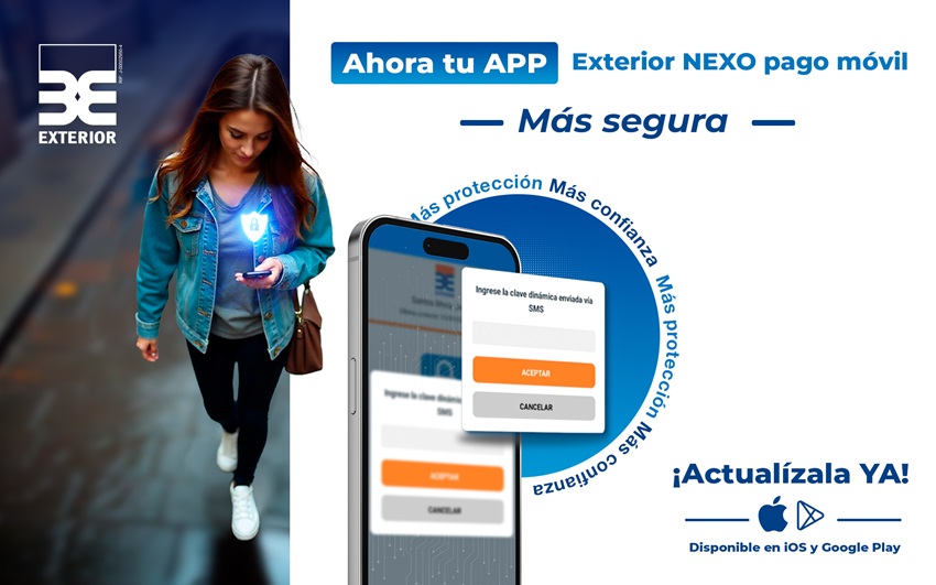 Banco Exterior actualiza APP de Pago Móvil con nueva clave dinámica