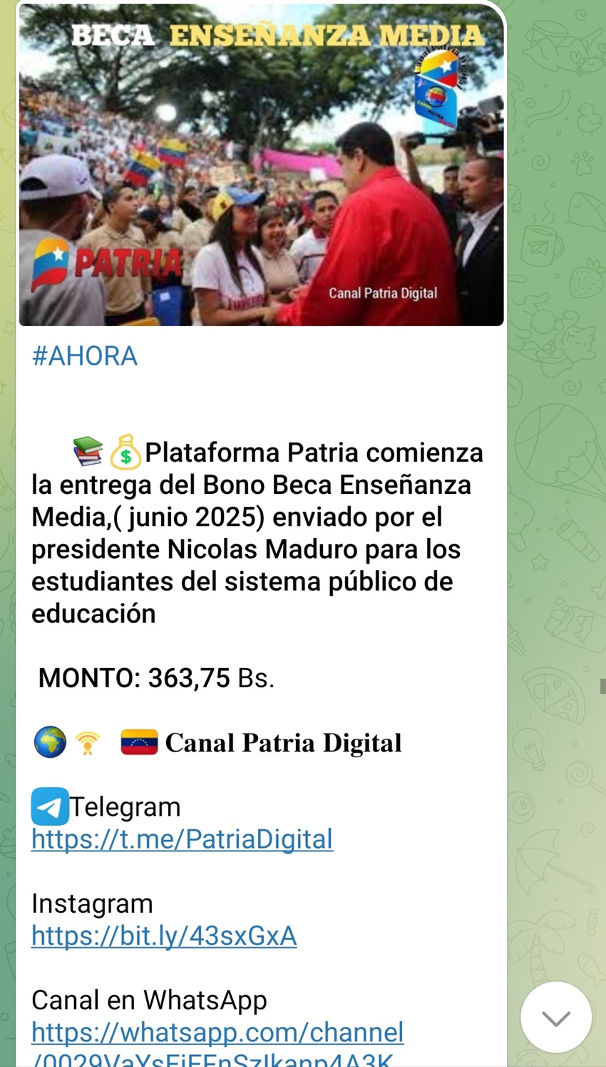 Conozca los montos: Pagan los bonos «Beca Universitaria» y «Beca Enseñanza Media» de junio