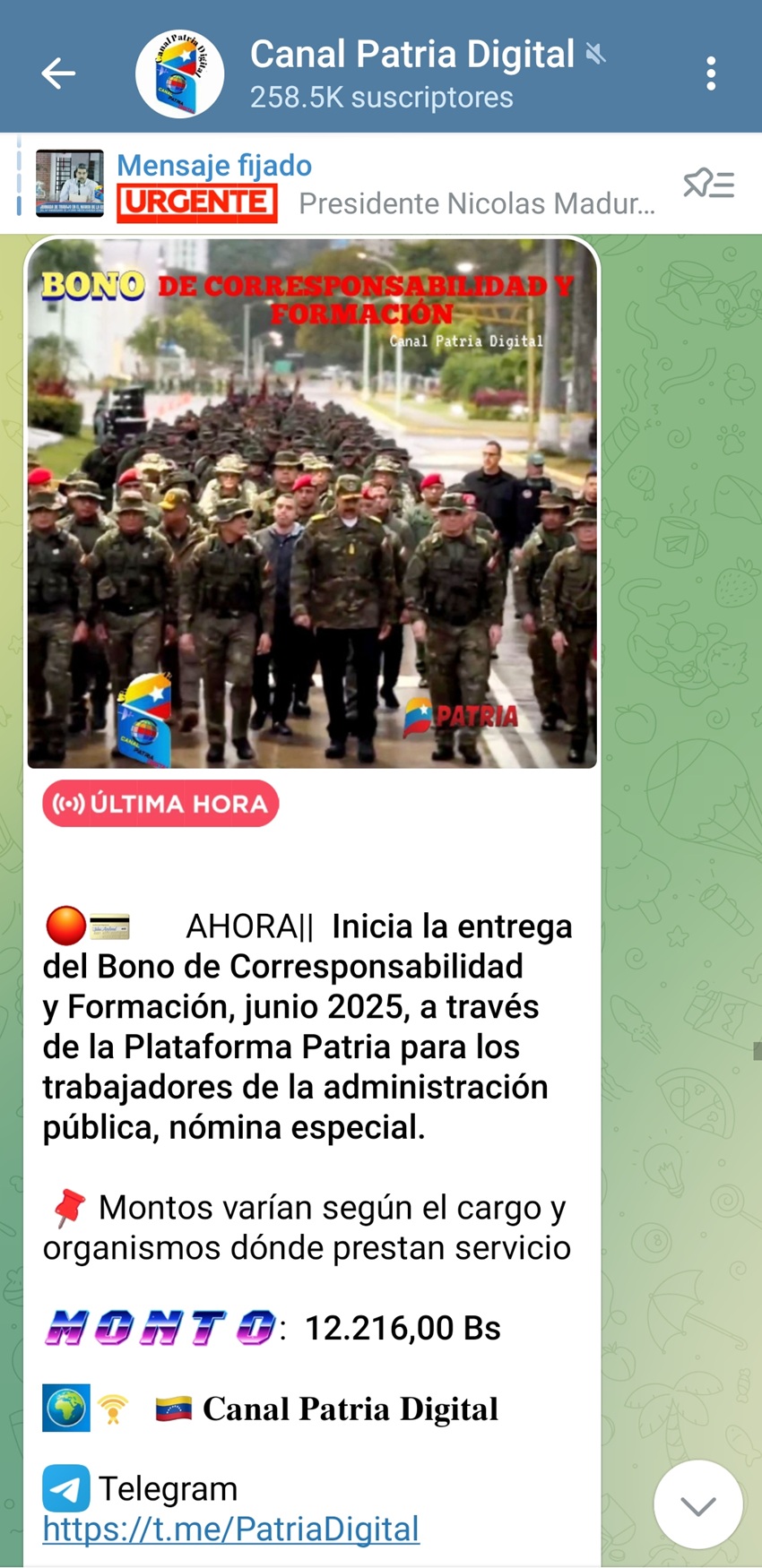 Aumentó 23% en bolívares: Pagan bono «Corresponsabilidad y Formación» a trabajadores de nómina especial