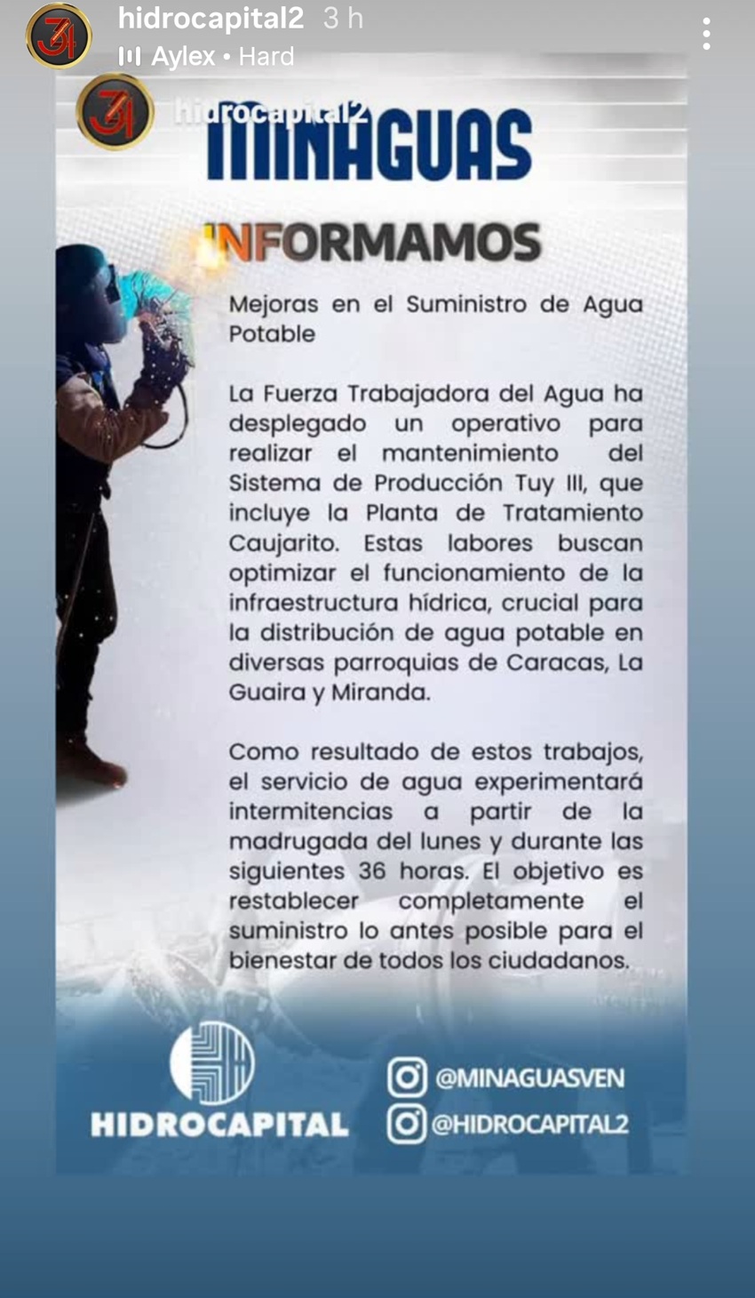Durará 36 horas: Hidrocapital realiza desde este #23Jun mantenimiento en el Sistema Tuy III