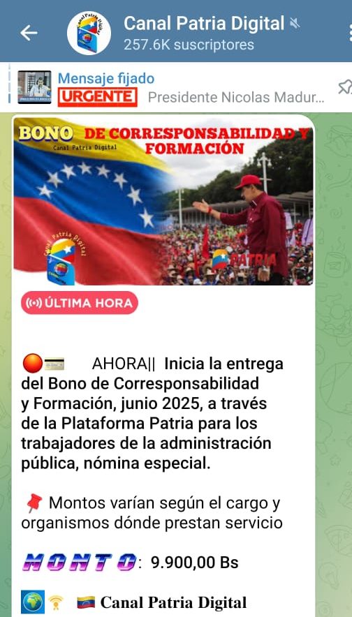 Inician pago del Bono Corresponsabilidad y Formación de junio: equivale a US$96,91