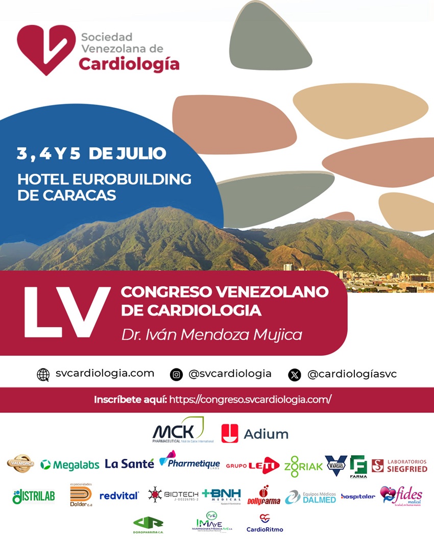 Caracas reunirá a más de 100 expertos nacionales e internacionales en el Congreso de Cardiología 2025