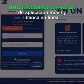BNC restablece servicios de aplicación móvil y banca en línea