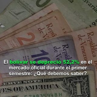 El bolívar se depreció 52,2% en el mercado oficial durante el primer semestre de 2025