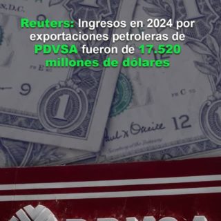Reuters: Ingresos por exportaciones petroleras de PDVSA fueron de US$17.520 millones en 2024